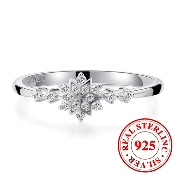 .•°Happy🌛Moon°•. Jewelry - ❄️ 18K White Gold Plated Sterling Silver s925 Dainty Ring